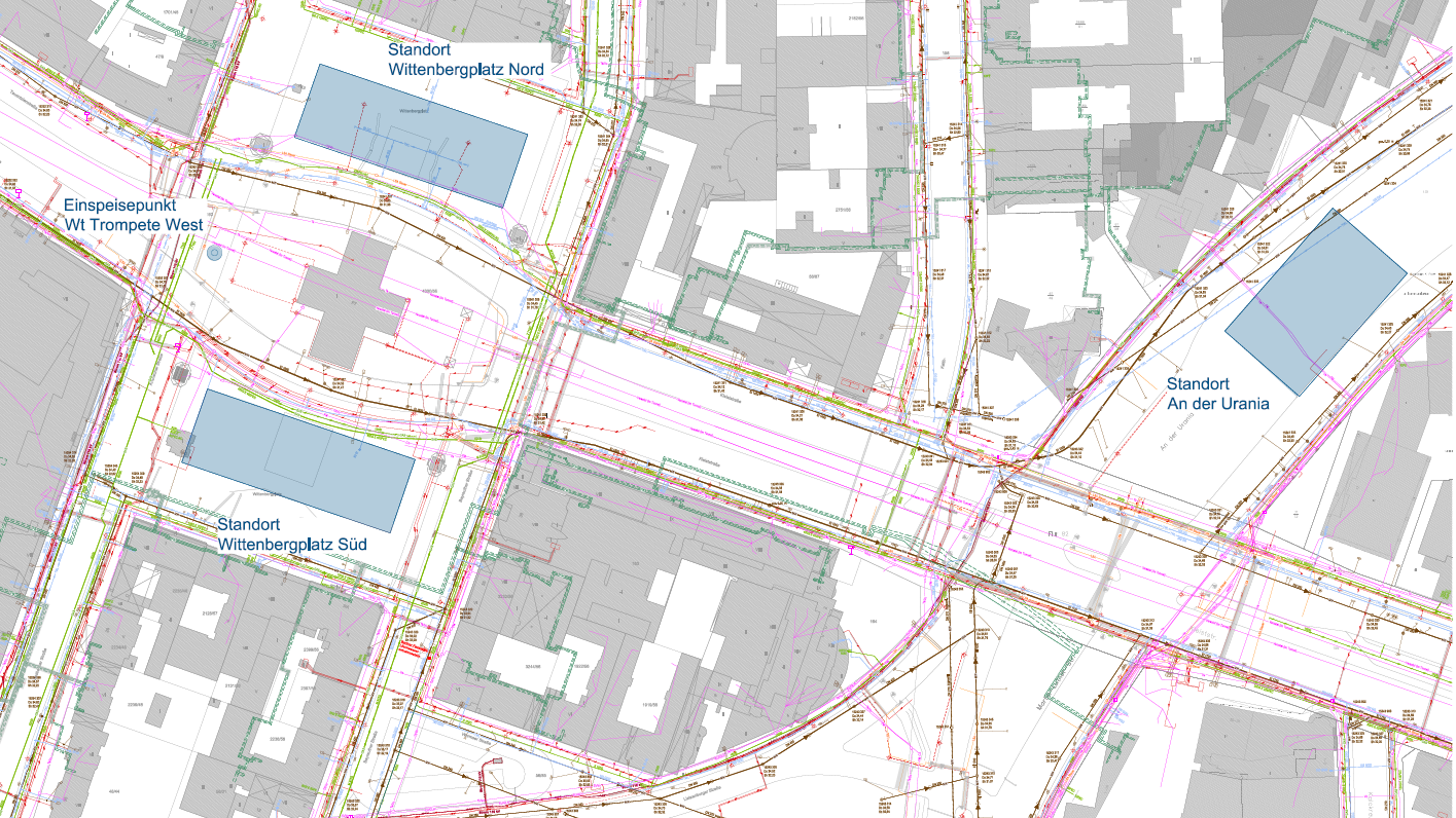Leitungsplan mit Standorten